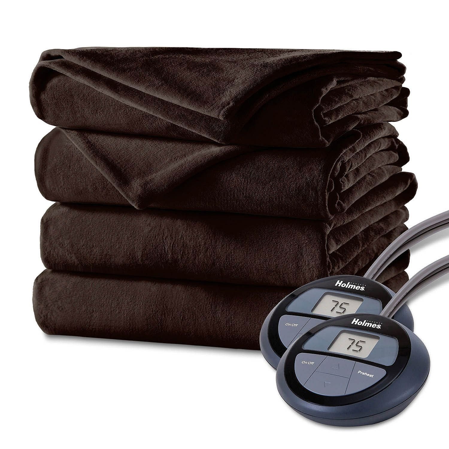 Holmes Luxury Velvet Plush Heated Blanket (Various Sizes and Colors) - Heated Blankets