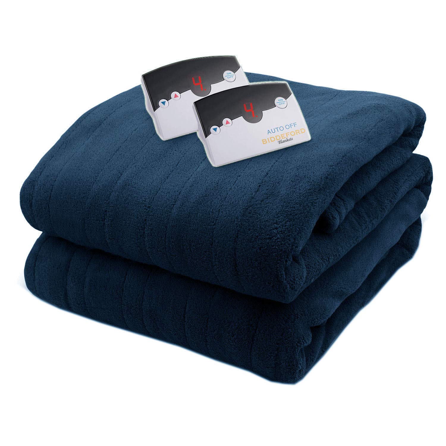 Biddeford 2033-905191-544 MicroPlush Electric Heated Blanket Queen Navy Blue - Heated Blankets