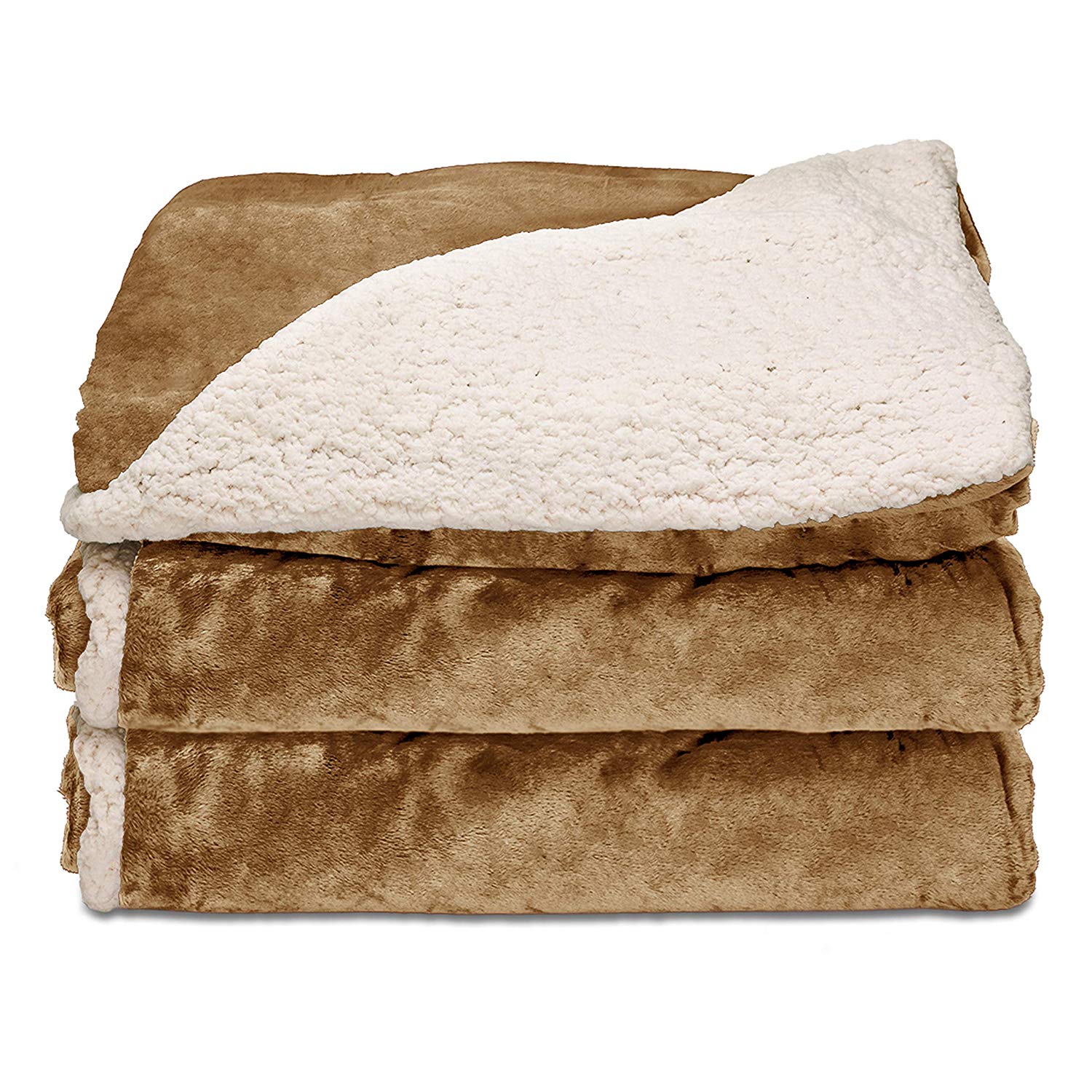 Sunbeam Heated Throw Blanket | Reversible Sherpa/Royal Mink - Heated Blankets